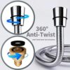 ASHORT 1.5m Shower Hose | Stainless Steel Replacement Universal Fit Shower Pipe Anti-Kink Hose with 4 Washers – Chrome Effect
