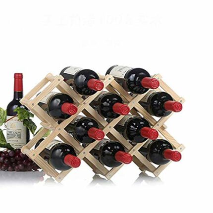 PIBM Wooden Red Wine Rack 10 Bottle Holder Mount Bar Display Shelf Folding Wood Wine Rack Alcohol Neer Care Drink Bottle Holders J1031