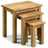 Julian Bowen Coxmoor Nest of Tables, Oak,Height: 48, Width: 50, Depth: 35cm