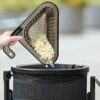 2 Pack Upgraded Drain Basket with Detachable Handle Kitchen Sink Strainer Punch-Free Triangle Corner Basket Hanging Filter Draining Rack Food Sto
