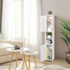 AIIKTOTA Bathroom Storage Cabinet,Floor Standing Display Cabinet,Home Storage Furniture Organizer Unit for Office Living Room Kitchen Entryway,Wh
