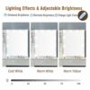 Dressing Vanity Desk with Mirror and Lights, Hollywood Girls Vanity Table Sliding Mirror with 5 Large Capacity Drawers and Cushion Stool for Bedr