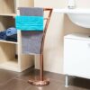 Relaxdays WIMEDO Towel Rack, Size: 84 x 26 x 16 cm Free-Standing Towel Stand in Copper with 2 Towel Rails, Copper