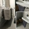 Hallyware 16 Inch Towel Rail Bathroom Kitchen Hand Towel Ring Holder Self Adhesive SUS 304 Stainless Steel Towel Bar 40 CM, Matte Black