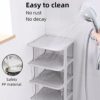 XLXXJYBXZ 8 Tier Narrow Shoe Storage Free Standing Shoe Rack for Small Room Stackable Shoe Organizer for Closet Plastic Vertical Shoe Holder for