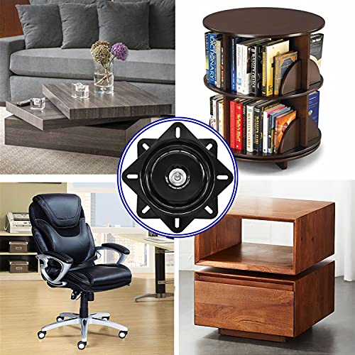 2Pack 8Inch Heavy Duty Bar Stool Swivel Plate, Chair Swivel Base with Solid Ring of Ball Bearings, 500lbs Capacity Replacement Swivel Seat Parts