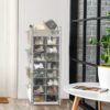 Simple Houseware Shoe Stand Tower Rack w/side hanging bag 20-Pair, Grey
