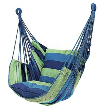 Hammock Chair Max 300 Lbs Hammock Swing Chair with 2 Cushions Red 100x130cm(No Wooden Bar)