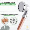 EcoNour Shower Head Powerful Flow with Beads Filter Pressure Boosting Shower Head Spray with 3 Modes Water Saving Bathing for Adults Children Pet