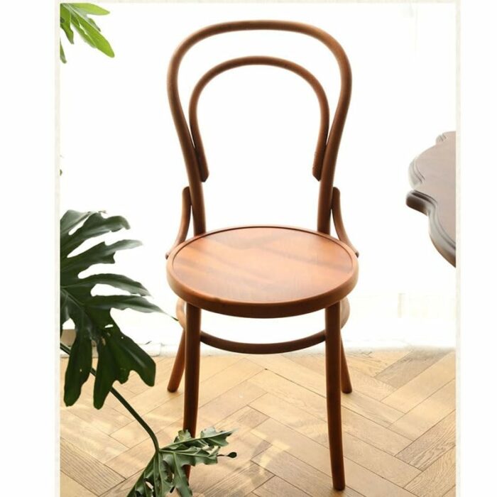 REHBEDWA Wood Dining Chairs Chairs for Kitchen Retro and Nostalgic Home Furniture Backrest Stool Movable