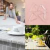 20 Pcs Plastic Tablecloth Clips, Transparent Plastic Table Cloth Hold Down Clips Table Cloth Holder, Clear Tablecloth Cover Clamp for Christmas H