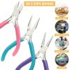 5 PCS Jewellery Pliers Set Jewellery Making Tools Mini Pliers Chain Nose Pliers Round Nose Pliers Diagonal Pliers for DIY Handmade Craft Supplies