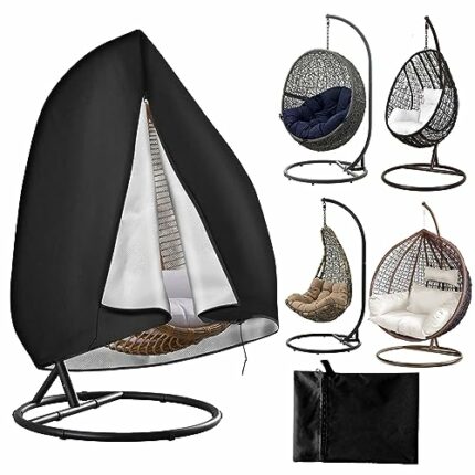 Piymnys Egg Chair Cover, 190 * 115 cm Hanging Egg Chair Covers Waterproof Heavy Duty, Swing Seat Cover with Zipper Large Garden Furniture Waterpr