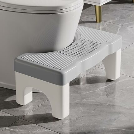 Toilet Stool Squat Adult, Poop Stool for Bathroom Adults, Toilet Foot Stool for Pooping, Toilet Step Stool for Kids, Non-Slip Surface, Sturdy Pla
