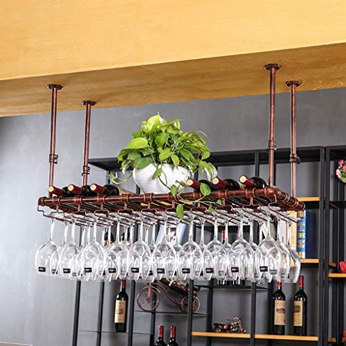 OUSIKA Wine Racks,Wine Lovers/Wall Wine Glass Rack/Ceiling Mounted Hanging Wine Bottle Holder Metal Iron Wine Glass Holder High Cup Holder/Adjust