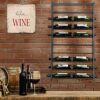 AQAREA Wine Rack Wall Mounted: 20 Bottles Hanging Wine Rack Wall Mount - Black Wall Wine Storage Holder