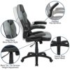 Flash Furniture X10 Gaming Racing Office Ergonomic Computer PC Adjustable Swivel Chair with Flip-up Arms, Gray/Black LeatherSoft, Polyurethane