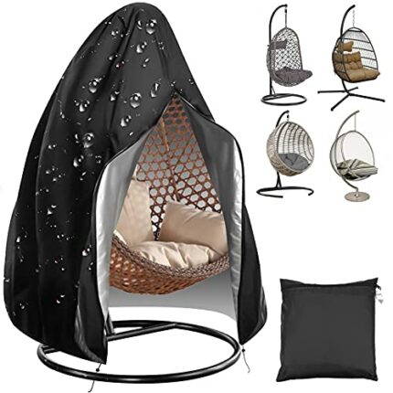 YMWVH Egg Chair Cover Waterproof Hanging Chair Cover Heavy Duty, Outdoor Anti-dust Garden Swing Chair Covers with Zipper Drawsting for Veranda Ga