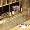 Wine Glass Holder Inverted Wine Rack Simple Style Iron Hanging Wine Glass Holder Ceiling Decorative Frame J1013, PIBM, a, 120x35cm
