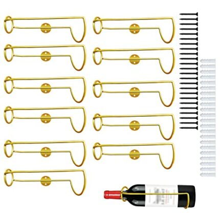 Saint Kang 12 Pack Wall Mounted Wine Racks (Gold)