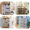 Single Layer Shoe Cabinet Flip Frame Shoe Rack Hinges Flip Drawer Hinge Black Shoe Cabinet Dump Rack with Mounting Accessories
