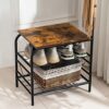 YOUDENOVA Small Coat Rack with Bench, Entryway Bench with Coat Rack, Multifunctional Coat Tree for Living Room, Bedroom, Black