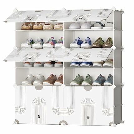 JOISCOPE Shoe Storage, 2 x 6 Tier Cube Storage Unit Shoe Rack Organizer, Multifunctional Modular Shoe Storage Cabinet for Space Saving, for All K