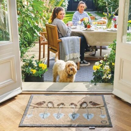 HUG RUG 65x85cm Love Birds 1 design indoor highly absorbent barrier mat - made in the UK