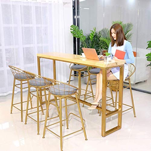 DINGZZ Bar Stool chairs High Chair Simple Wrought Iron Bar Chair Gold Stool Dining Chair Nordic Pub Accessories Leisure