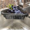 2 Pack Upgraded Drain Basket with Detachable Handle Kitchen Sink Strainer Punch-Free Triangle Corner Basket Hanging Filter Draining Rack Food Sto