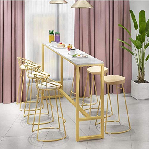 SDFGH Bar Stool Chairs High Chair Simple Wrought Iron Bar Chair Gold Stool Dining Chair Nordic Pub Accessories Leisure