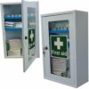 Safety First Aid Cabinet with Clear Front and Shelves Key Lock and Two Keys - Supplied Empty