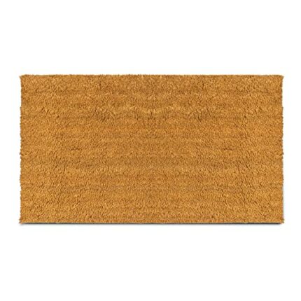 PLUS Haven Coco Coir Door Mat with Heavy Duty Backing, Natural Welcome Doormat, 17.5”x30”, Doormat Outdoor Entrance, Front Porch Door Mat, Easy t