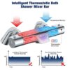 Solepearl Thermostatic Bath Shower Mixer Bar Tap, 38℃ Thermostatic Bathtub Shower Mixer Valve with Waterfall Bath Filler Spout, Exposed Solid Bra