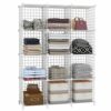 AWTATOS Cube Storage Unit, 12 Cube Wire Storage Shelves, Multifunctional DIY bookcases and Shelving Units Perfect for Office/Livingroom/kitchen/B