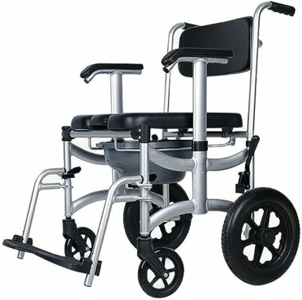 CNAOHGHN Portable Toilet Potty Chair for Elderly Medical Rolling Chair Bathroom Stool Waterproof Shower Accessible Transport Mobile Toilet Home W
