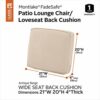 Classic Accessories Montlake FadeSafe Water-Resistant 21 x 20 x 4 Inch Patio Lounge Back Cushion, Antique Beige, Outdoor Loveseat Cushions