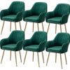 dining chair Kitchen Dining Room Furniture Chairs Kitchen Dining Chair Set Of 6 Living Room Armchair with Metal Legs Velvet Seat and Backrests fo