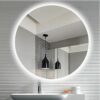 Bathroom LED Lighting Mirror R24' with Anti-Fog Function Wall Mounted Backlit Thickness 5MM Round, Touch Button 6000K, for Home, Bathroom, Hotel,