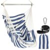 Chihee Hammock Chair Hanging Swing Max 500 Lbs 2 Cushions Included Steel Spreader Bar with Anti-Slip Grooves Portable Hanging Chair Side Pocket L