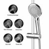 Shower Head with Hose and Showerhead Holder Bracket, QIWODE Handheld Shower Universal Fitting with Adjustable 5 Sprays Modes for Slide Bar Adjust