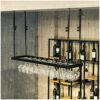 Stylish Simplicity Industrial Retro Stylish Simplicity Down Wine Rack Metal Creative Display Wine Glass Holder Household Goblet Holder Adjustable