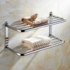 XHALERY Towel Shelf Towel Rack Bath 304 Stainless Steel Double Towel Shelves Holder 57CM Towel Row Wall Mounted Towel Rail Bar Hotel Rail Shelf S