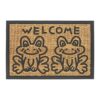Relaxdays Butterflies Welcome Doormat, 40 x 60 cm, Door Mat Inside & Outside, Non-Slip Wiper, Coir, Coconut, rubber, Natural/Black