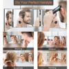 Vanexiss 3 Way Mirror,360 Mirror Self Cut Hair,Adjustable & Foldable Portable Trifold Mirror with Height Retractable Hook,for DIY Haircut,Hair Co