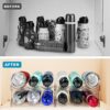 Water Bottle Organizer for Cabinet, 4 Pack Stackable Water Bottle Storage Rack, Cup Tumbler Water Bottle Holder, Kitchen Pantry Organization and