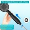 Turbo Shower Head with Temperature Display,High Pressure Shower Heads with 5 Spray Shower Modes and A Cleaning Mode,Universal Water Saving Shower