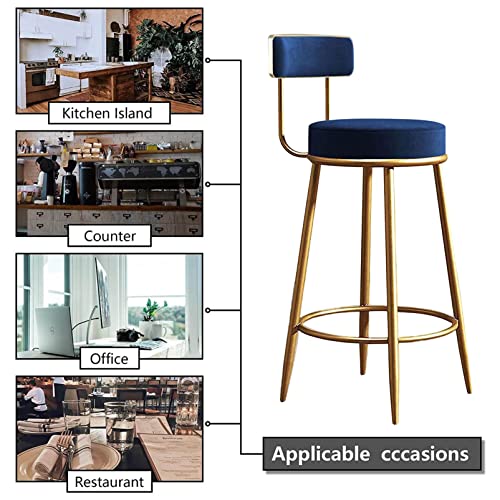 Counter Height Stool Bar Stools Chair Swivel with Black Velvet Upholstered Barstool for Farmhouse Island Counter Gold Metal Legs Counter Height B