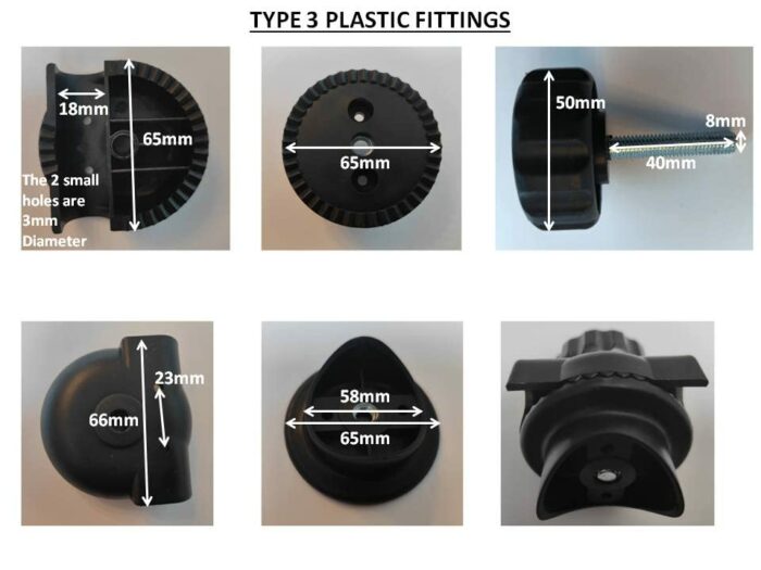 Garden Swing Plastic Fittings to attach canopy frame to swing frame Type 3