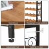 48 Bottles Floor Wine Rack with Wood Top, Freestanding Wine Bottle Organizer Shelf, Wobble-Free 8 Tier Wine Display Storage Stand for Kitchen Pan